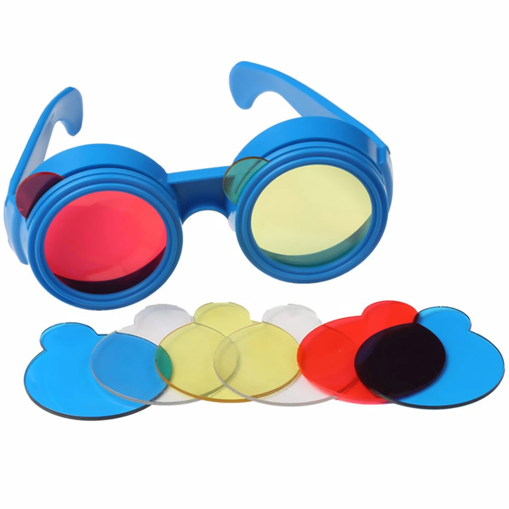 

Three Primary Color Glasses Toy Kids Science Experiment Tools Montessori Education Supplies Bright Comfortable ABS Material