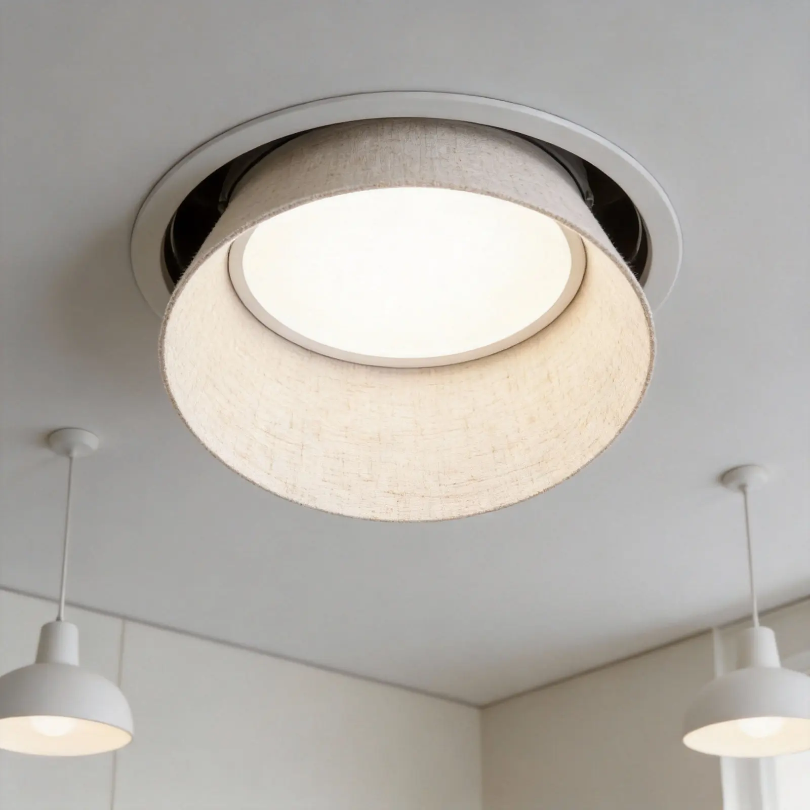 

4Pcs Fabric Lamp Shade Diffuser 7 Inch Round Ceiling Light Diffuser Cover Universal Fit Downlight Fixture Soft Illumination Easy