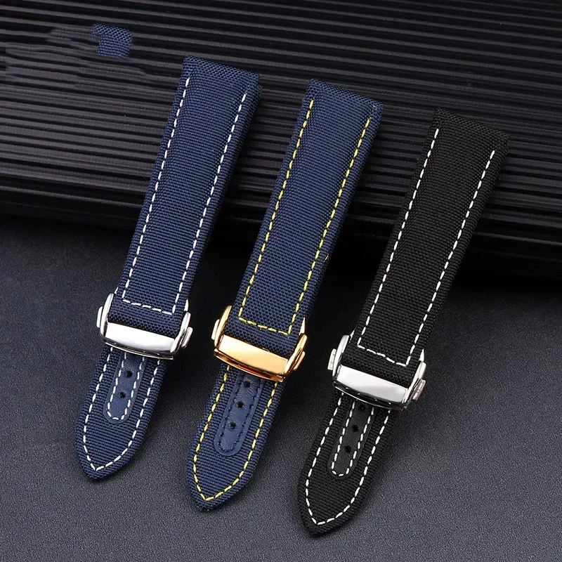 لأوميغا سيماستر 300 نسيج جلد أكوا تيرا 150 إبرة الوخز بالإبر الكابتن المنسوجة النايلون قماش ساعة حزام أزرق 19 مللي متر 20 مللي متر