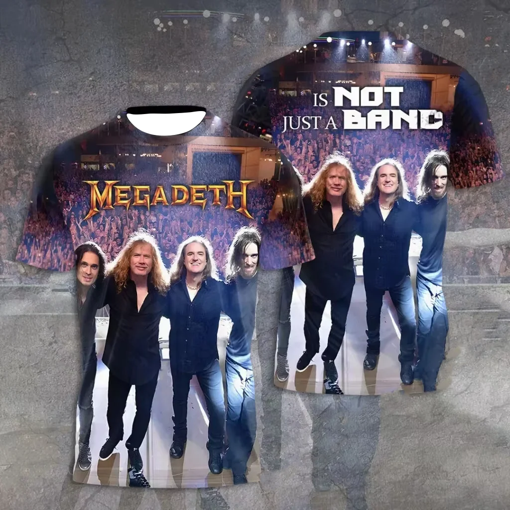 Mens T Shirt Rock Megadeth Band 3D Print T-shirt Men Fashion Short Sleeve Tops Tees Kids Clothing Punk Hip Hop Harajuku Tops