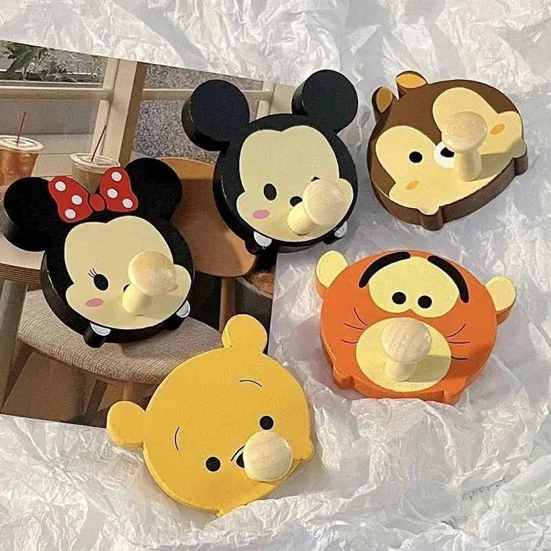 Disney Mickey Minnie Pooh Tigger Cartoon Animation Peripheral Cute Viscose Seamless Strong Hook Home Cloakroom Student Dormitory