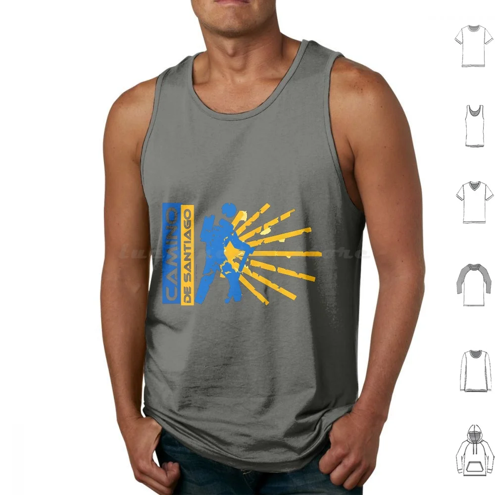 Camino De Santiago. Way Of St. James. Hiking Logo. Tank Tops Vest Sleeveless Way Of St James Camino Santiago Pilgrimage