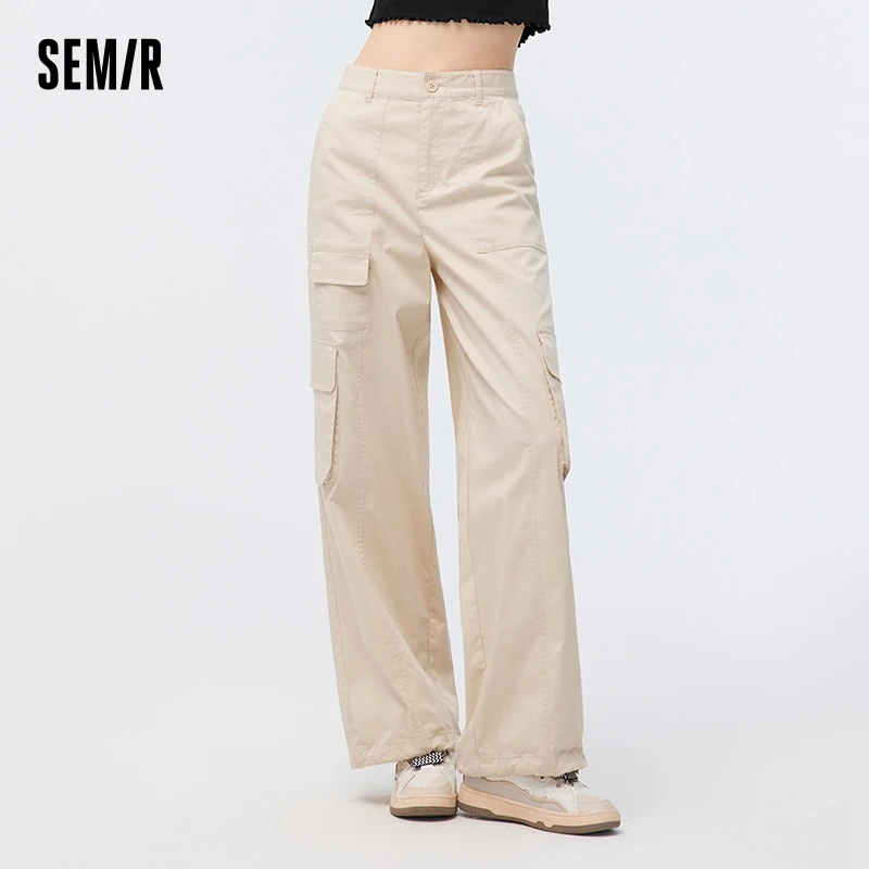 Semir Casual Pants Women Solid Colour Wide Leg Pants Vintage Summer 2024 New Cool Feeling Antibacterial Work Pants