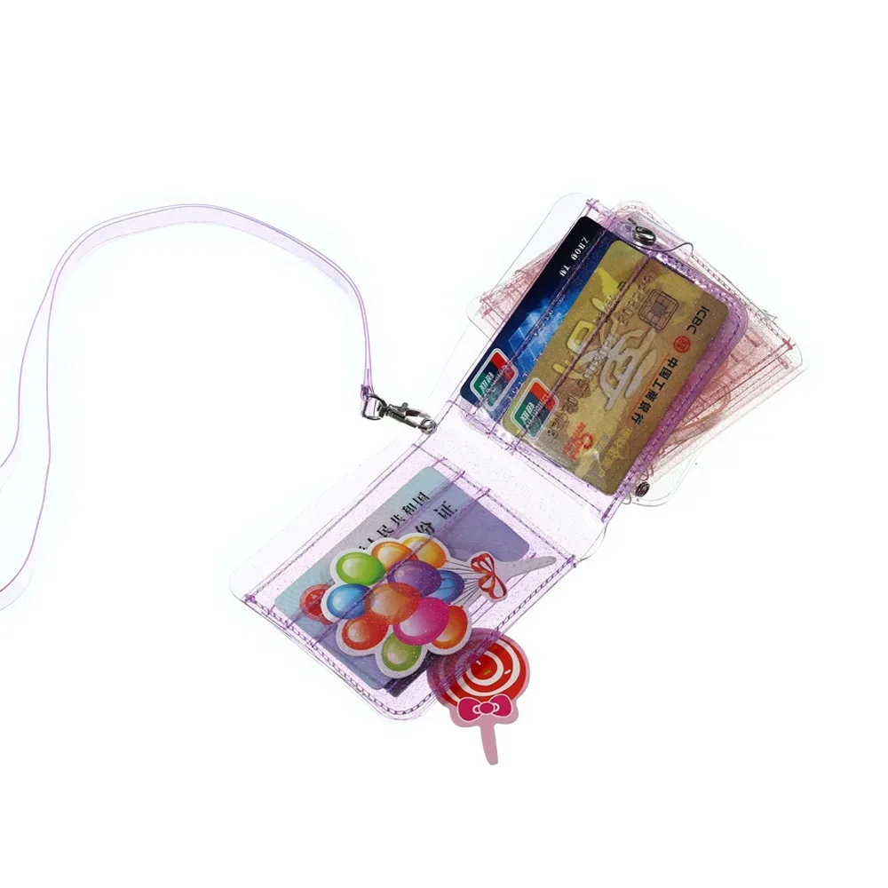 1Pc Fashion Girls Card Wallet PVC Transparent Waterproof Small Coin Purse Credit Business ID Card Holder Pouch for Boys Gift