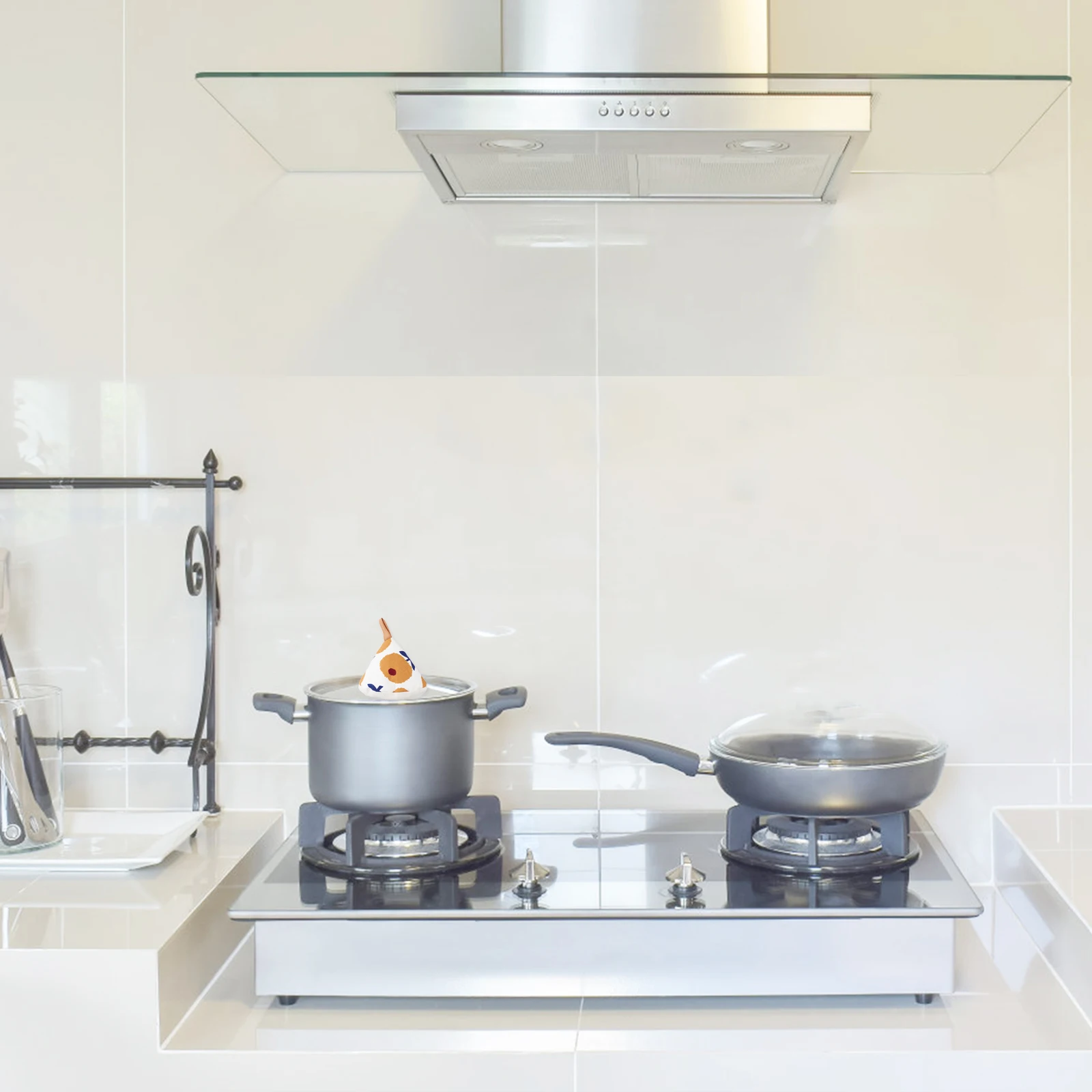 

2Pcs Triangle Pot Cover Protectors Heat Insulated Handle Covers Cotton Material Kitchen Use Mini Pot Lid Caps Hanging