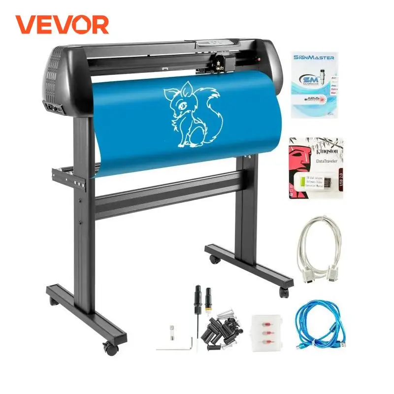 VEVOR Plóter de Corte 870 mm Máquina Cortadora de Vinilo con Ancho 780 mm Plóter de Vinilo de Fuerza y Velocidad Ajustables para La Fabricación de