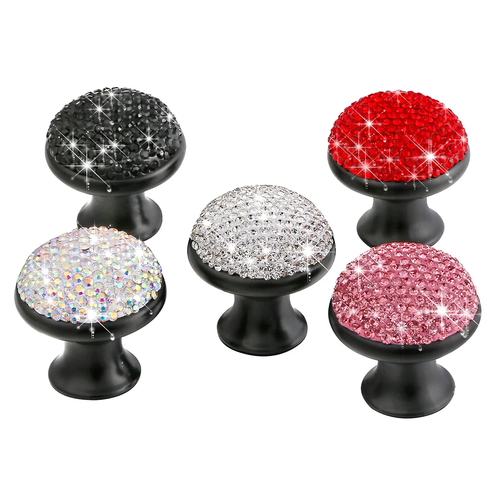 

Shining Rhinestone Mushroom Pull Handle for Cabinet Drawer Aluminum Alloy Furniture Knob Door Handle Cupboard Chest Bin Storage
