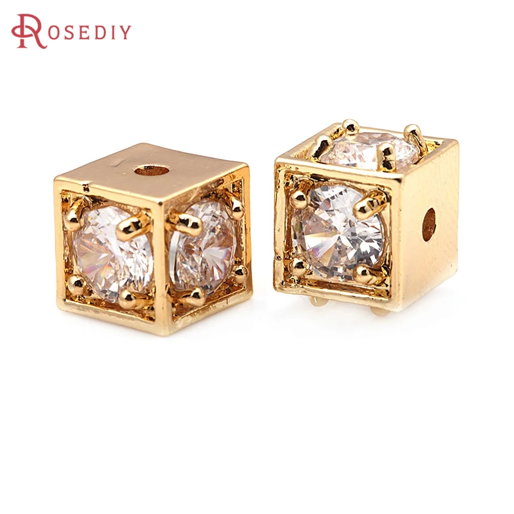 4.5MM 6MM 7MM 8.5MM Brass Cube Spacer Beads Bracelets Beads Jewelry Diy Accessories Making
