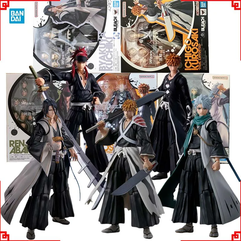 Bandai Bleach Аниме Фигурка SHF Kurosaki Ichigo Renji Abarai Byakuya Kuchiki Toushiro Hitsugaya Фигурки Игрушки Подарок для мальчиков