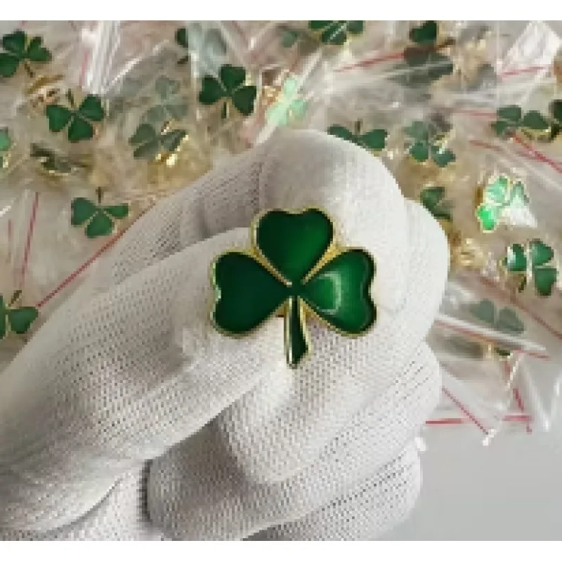 Irish God Patrick's Day Lucky Clover, Four-Leaf Clover, Badge, Lucky Clover