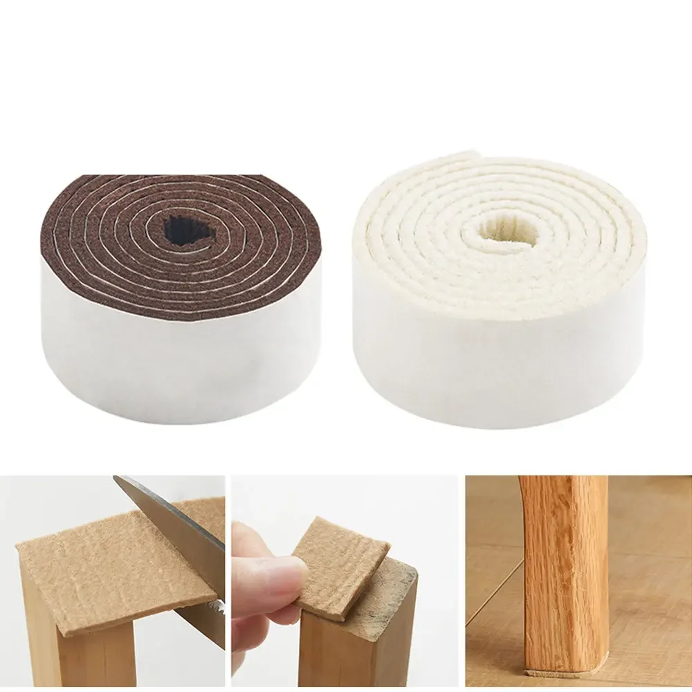 

1m Anti-slip Felt Protection Pads Chair Legs Caps Floor Protector Cover Mute Self-adhesive Furniture Feet Table Foot Mats