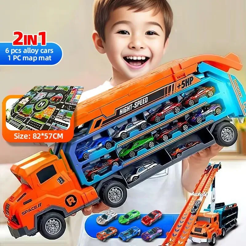 New Year's Special: Coaster - Style Racetrack Set with Rocket - Lift Transforming Racing Car, Perfect Birthdays Gifts for Kids