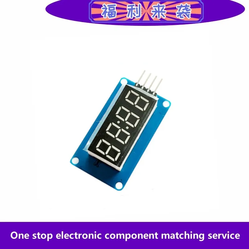 Huaxin Technology Metal TM16374 Digital Tube Display Module LED Brightness Adjustable with Clock Accessories Building Blocks