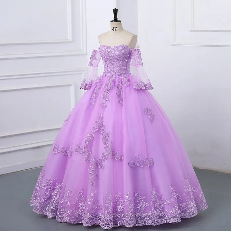 Strapless Quinceanera Dresses Elegant Ball Gown Exquisite Appliques With Detachable Sleeves Vestido De 15 Anos Customized