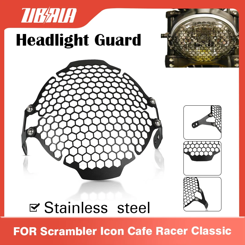 

FOR Ducati Scrambler Classic 2015-2018 Flat Tracker Pro 2016 Headlight Guard Grille Motorcycle Head light Lamp Grid Cover