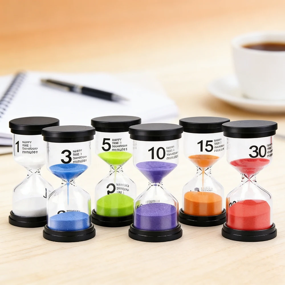 6/1PCS 1/3/5/10/15/30 Hourglass Minutes Sand Watch Sandglass Timer Watch Clock Gift Children Sand Timer Hour Home Decoration