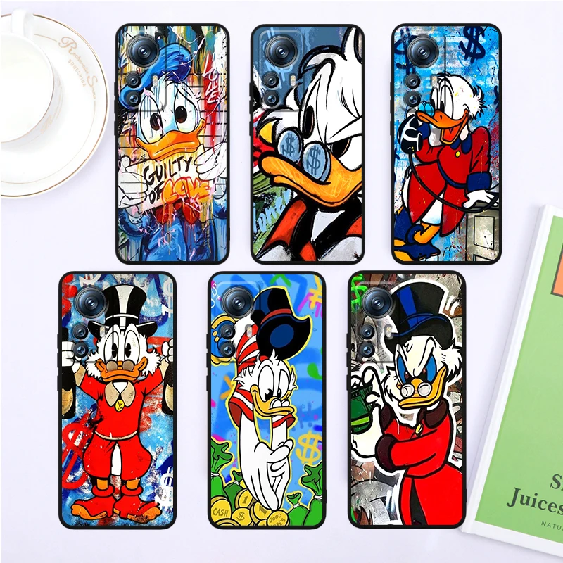 Donald Duck Disney Cool For Xiaomi Mi 13T 13 12T 12 11T 11i 11 A3 10T 10 9 Pro Lite Ultra 5G Black Funda Phone Case