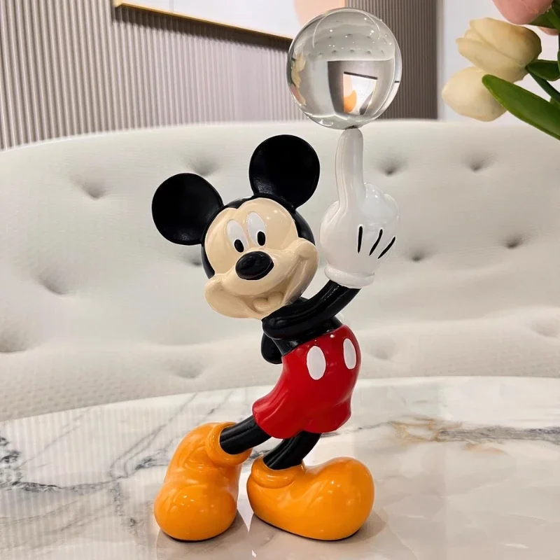 Disney Crystal Ball Mickey Mouse Cartoon Figure Statue Creative Desktop Model Sculpture Porch Display Ornaments Home Decor Gifts