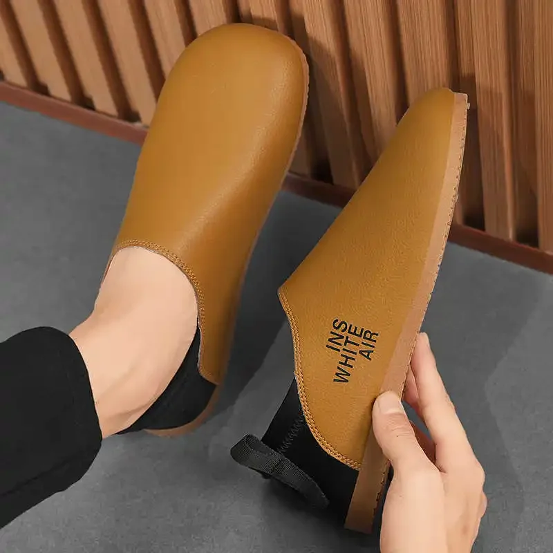 Mocasino, zapatillas altas de talla 35, mocasines gruesos de verano, zapatos blancos y negros, zapatos deportivos para hombre, marca genuina, el mejor ritmo