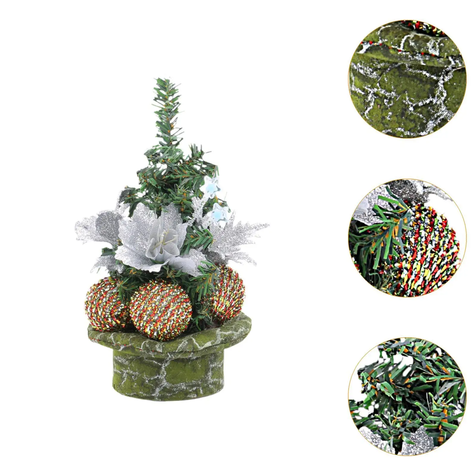 Artificial Tabletop Christmas Tree Potted Plants Living Room Mini Xmas Tree