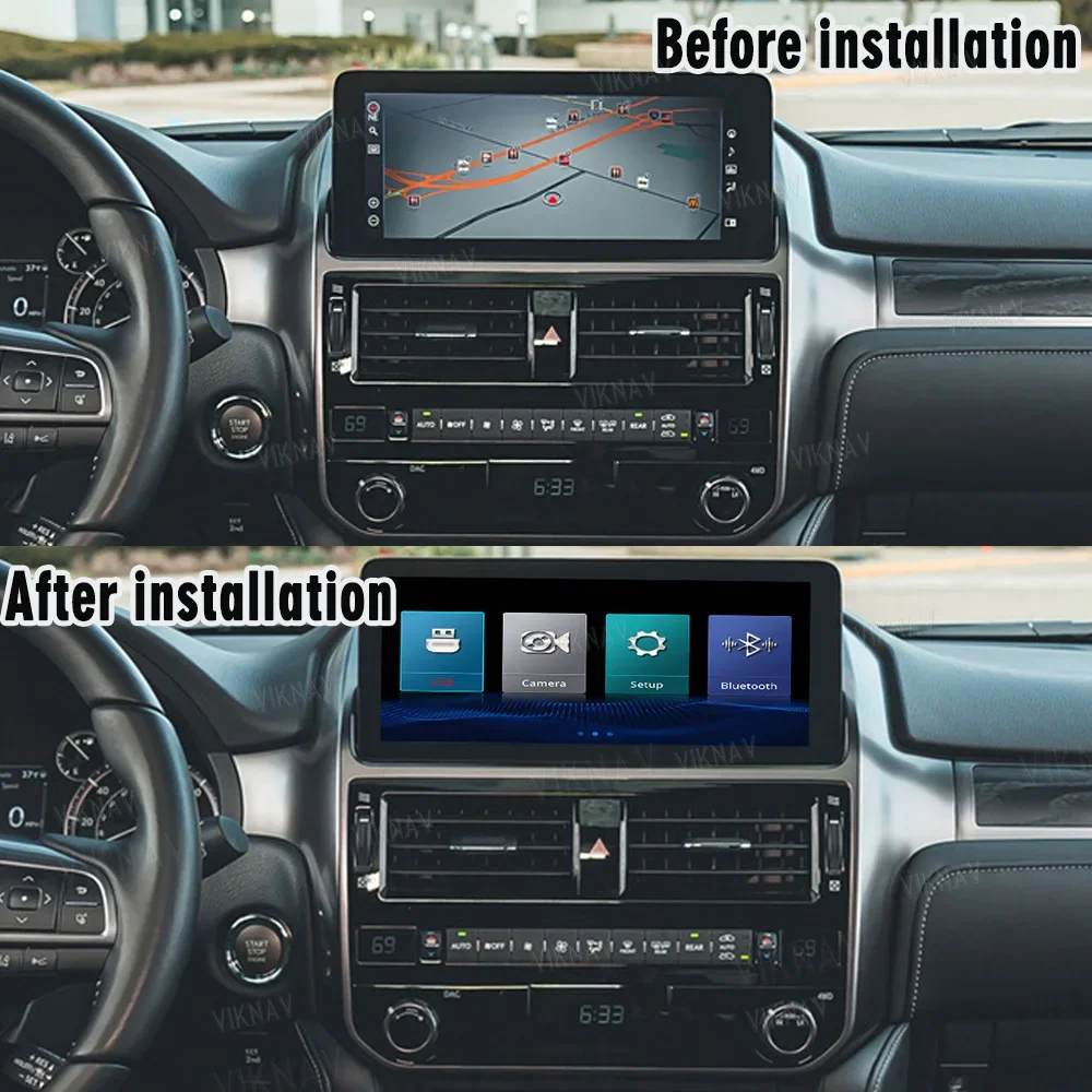 Viknav Linux Interface Box 12.3 Inch Screen For Lexus GX 2022 2023 Wireless Apple CarPlay Android Auto Only Support Original Car