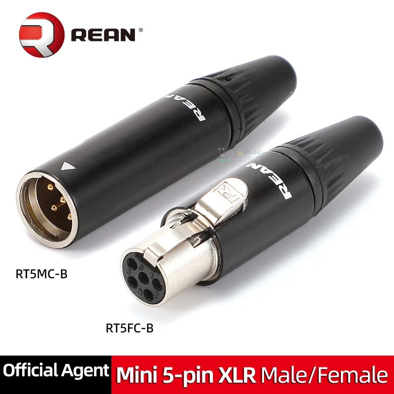 NEUTRIK REAN 4 Pin Tiny XLR Cable Connector Male Female 4 Pole Mini Plug RT4FC-B RT4MC-B Wireless Bodypack Headphone Microphone