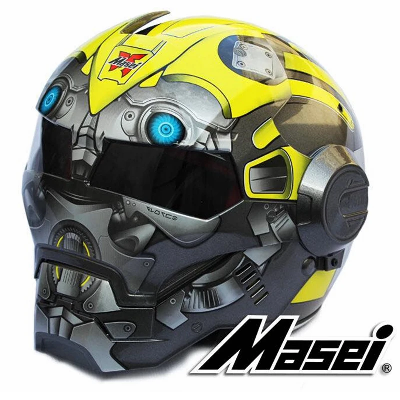 Black Grey Red Yellow MASEI 610 Motorcycle Helmet Flip Up Casque Vintage Motorcycle Helmets Full Face Iron  Men Helmets