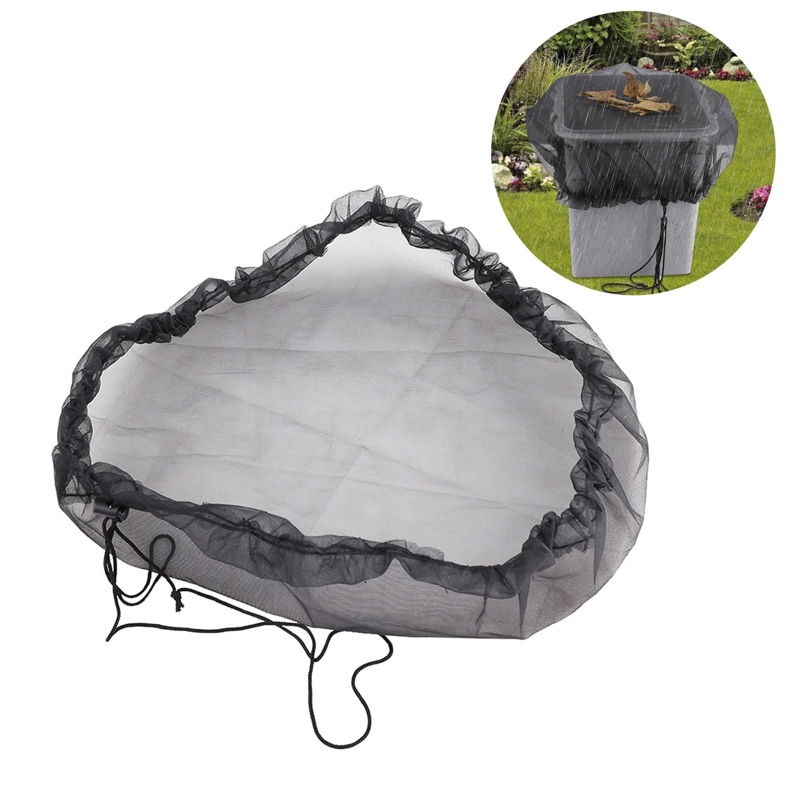 

Large Round Mesh Outdoor Covers Wrap Adjustable Snap Rain Tank Garden Collection Waterproof Protective Repellent Bucket Netting