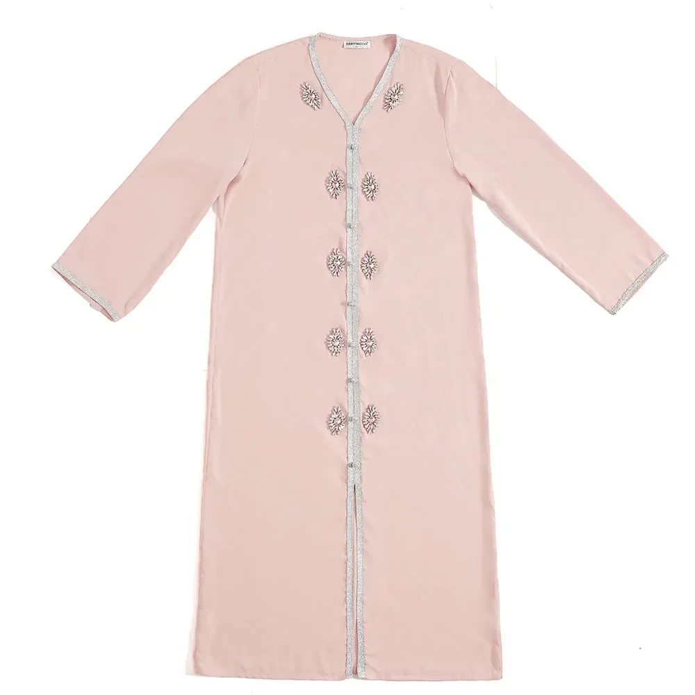 

Muslim Abayas Women Dress Abaya Luxury Rhinestone Dubai Turkey Arabic Islamic Dress Caftan Loose Casual Dress Middle East Gown