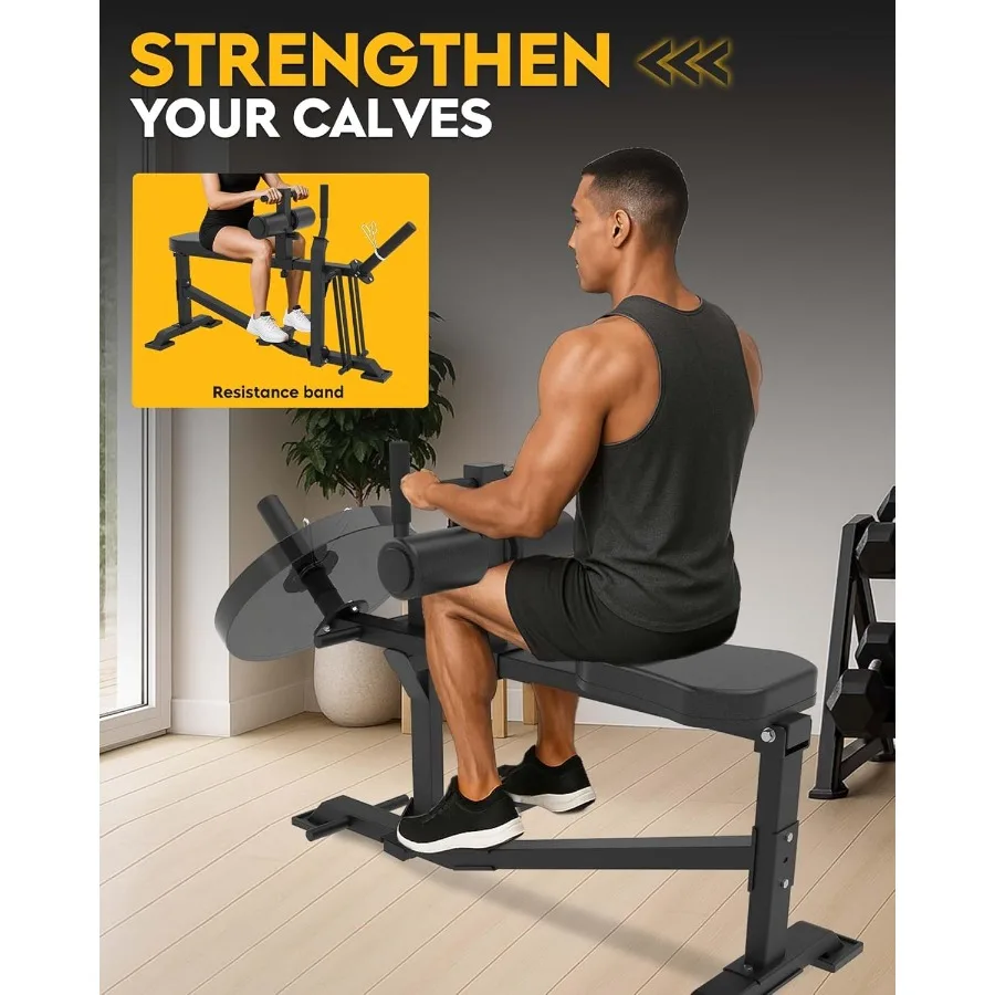آلة رفع الساق للجلوس في صالة الألعاب الرياضية المنزلية: معدات تمارين الساق الفولاذية القابلة للتعديل باللون الأسود مع زنبرك عالي المقاومة للتأثير #2