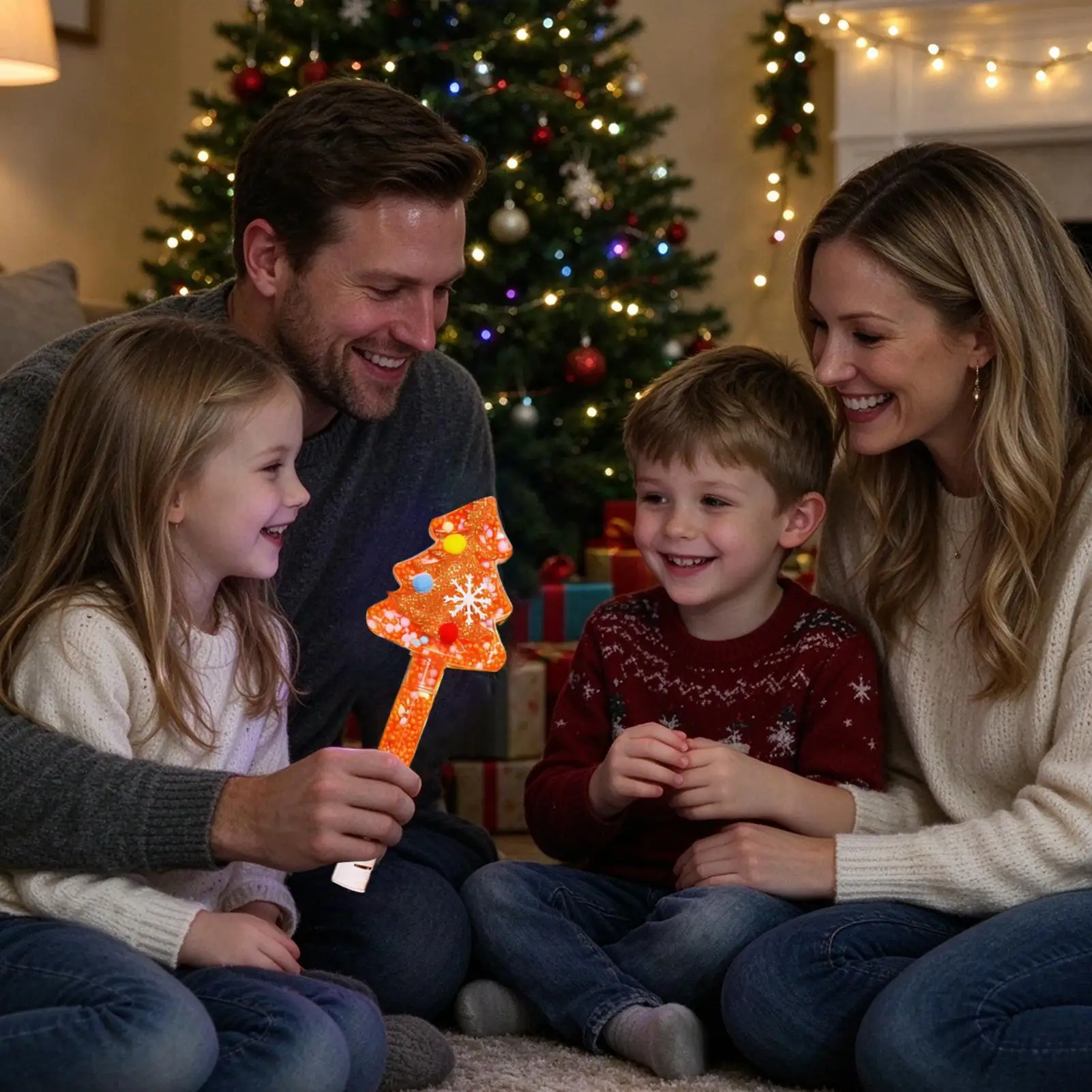 Light Up Christmas Wand Handheld Christmas Tree Glow Stick LED Glowing Toy Stick For Boys Girls Teens Hosts Home Apartment