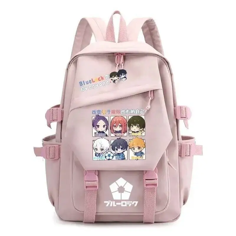 Juego de Anime negro verde rosa blanco azul cerradura estudiantes adolescentes Mochilas escolares Mochilas de gran capacidad para