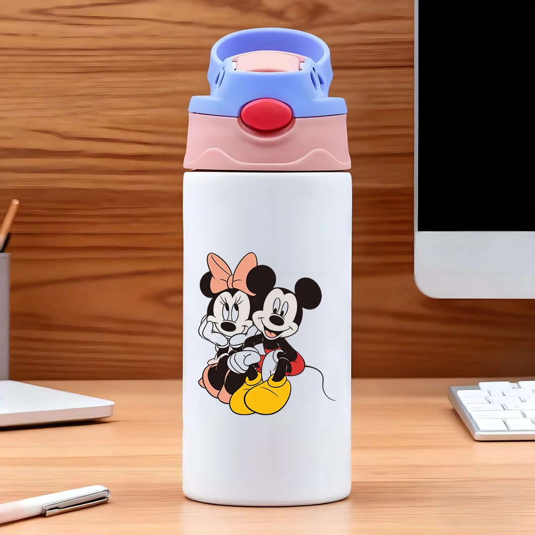 

Disney Mickey and Minnie classic cartoon 304 stainless steel cartoon straw cup children's water cup New Year gift