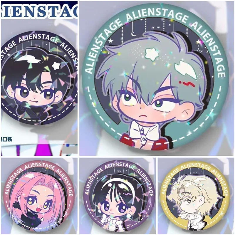1Pcs Korean Manga Alien Stage Brooch Mizi Sua Ivan Till Hyuna Luka laser badge 58mm Pin Cosplay Badge Decoration gift