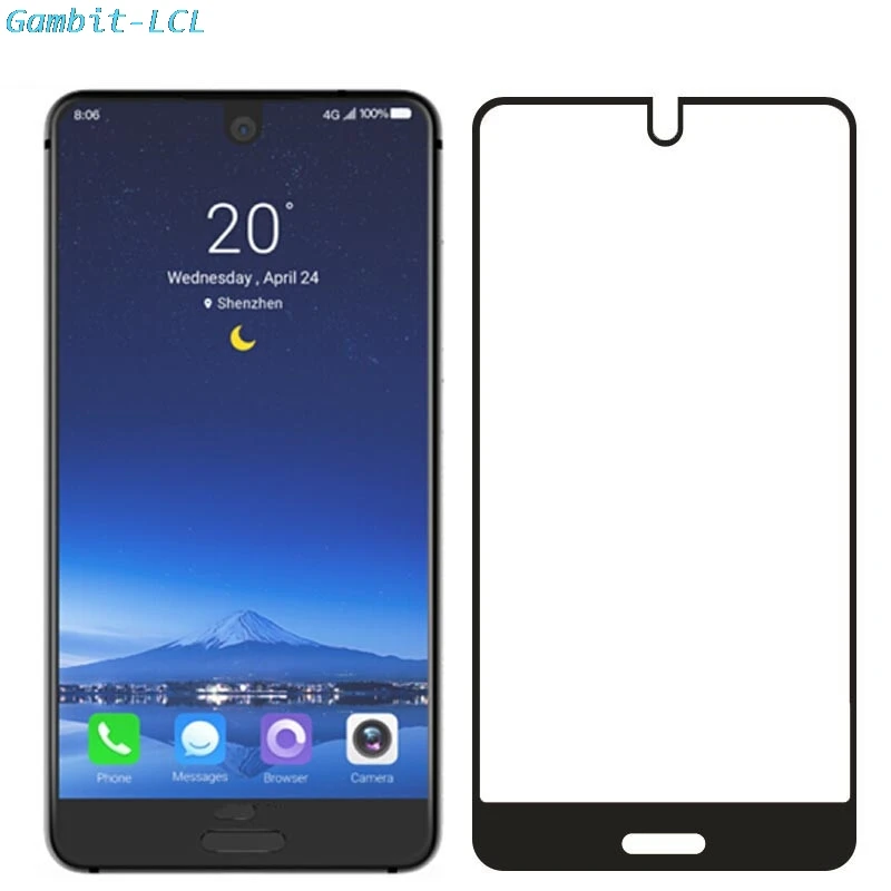 Para Sharp Aquos S2/C10 5,5 "Protector de pantalla de vidrio cubierta completa Protector de vidrio templado 9H 2.5D película de vidrio