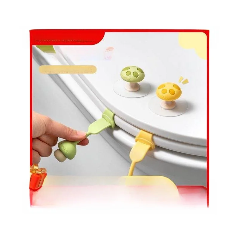 Silicone Toilet Lid Lifter Handle Bathroom Clean Tool Cute Cover Opener Household Sanitary Space  Circle Lift Strap
