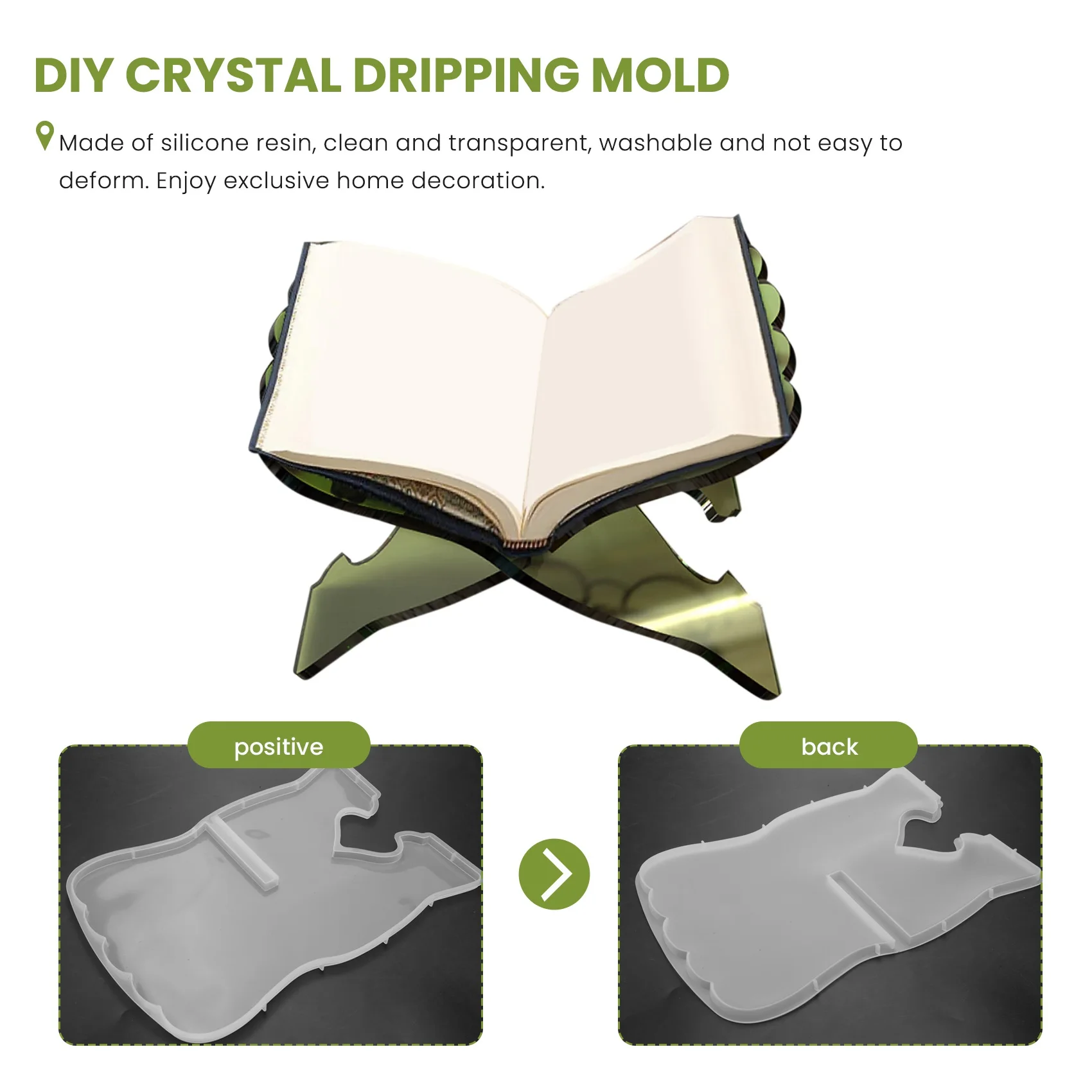 

AF90-2 шт., подставка для книг, силиконовая форма, резная Ид, смола, Коран, складная подставка для книг, держатель, мусульманский молитвенный органайзер для книг, книжная полка