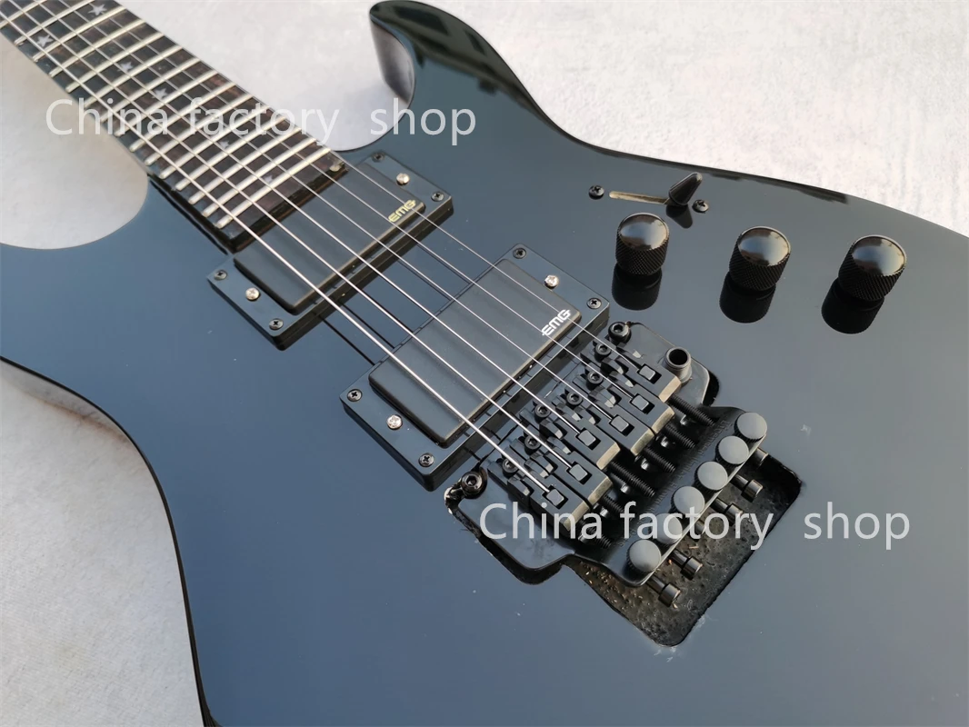 Factory black 6-string electric guitar Rosewood fingerboard Black hardware can be customized