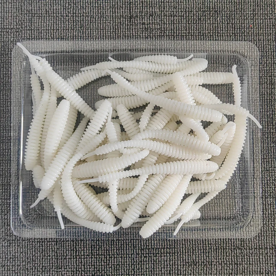Mukun 50pcs Mini Ocean Rock Angeln Weich köder 0,15g/40mm Weich wurm Kunst köder Bass Silikon Köder Angel zubehör – Detail 4