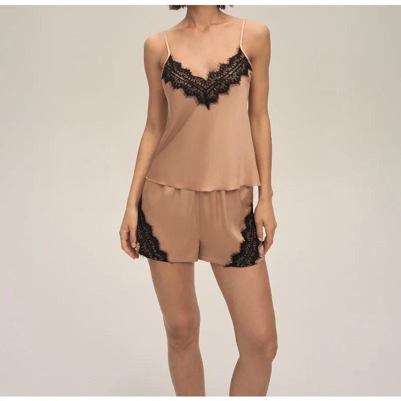 New Summer Home Casual and Comfortable Suspender Shorts Set Loungewear Women's Pajamas