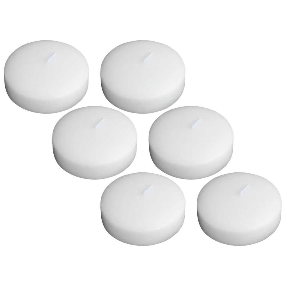 

6 Pcs Tealight Pool Party Wedding Decor Soy Wax Big Floating Candles Compact