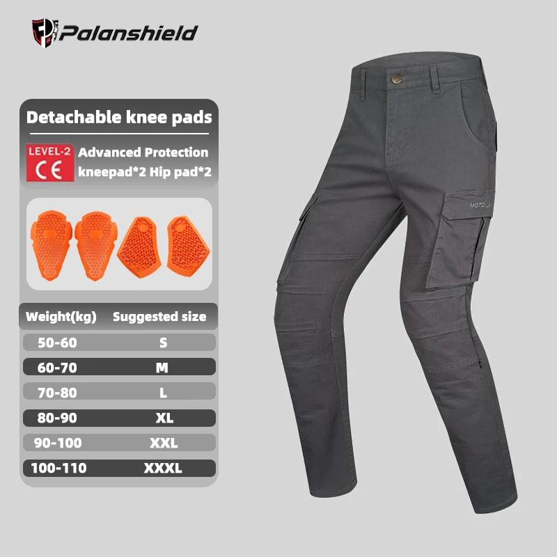 NONE Motorrad-Reithose, Anti-Fall- und Anti-Riss, abnehmbare Schutzausrüstung, Retro-Offroad-Rennhose für alle Jahreszeiten 6