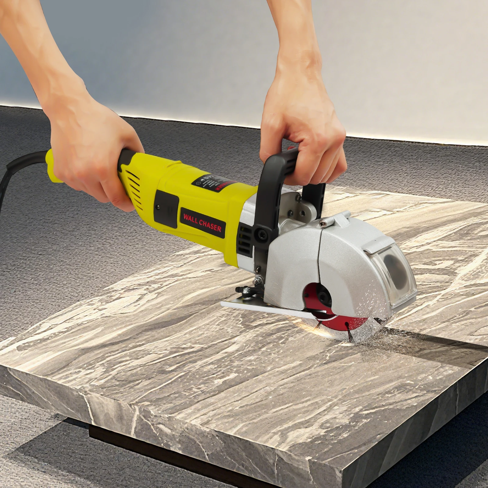 4KW Schlitzfräse, staubfreie Wandfräse mit rutschfestem Griff für Marmor und Wände, Schneidemaschine, Elektrowerkzeug, 6500 U/min