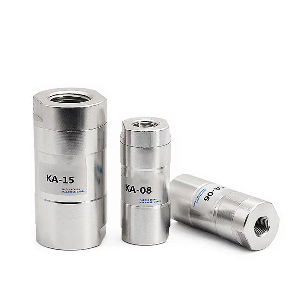 KA-6 KA-8 KA-10 KA-15 KA-20 KA-25 KA-40 KA-50 G1/8 1/4 3/8 1/2 3/4 1 Inner Thread Diameter One Way Air Pneumatic Check Valve