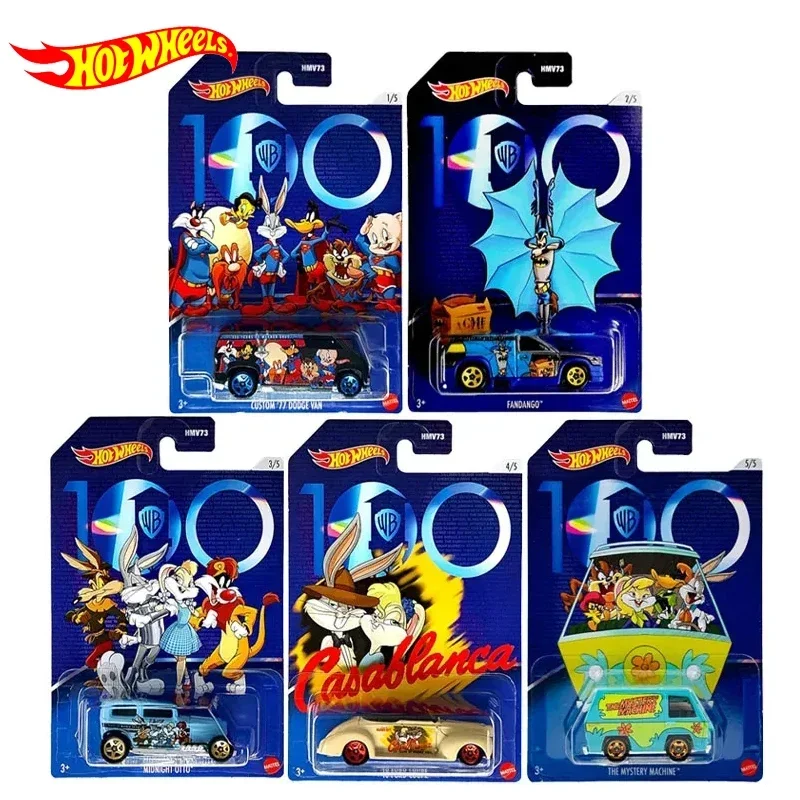 Oryginalny Hot Wheels samochód 100 lat WB Diecast 1/64 Mystery Machine Fandango Midnight Otto Ford zabawki dla chłopców dzieci