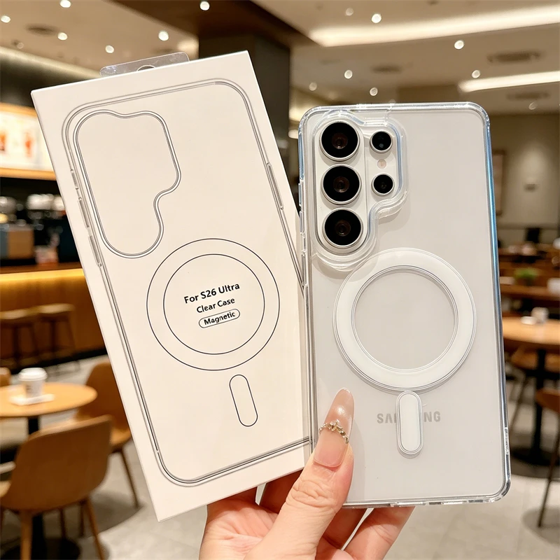 Für MagSafe Transparente Hülle für Samsung Galaxy S26 S25Edge S24 S23 S21FE S22 Ultra Plus A57 A17 A16 A55 A26 A36 A54 A37 A07 A56 Cover