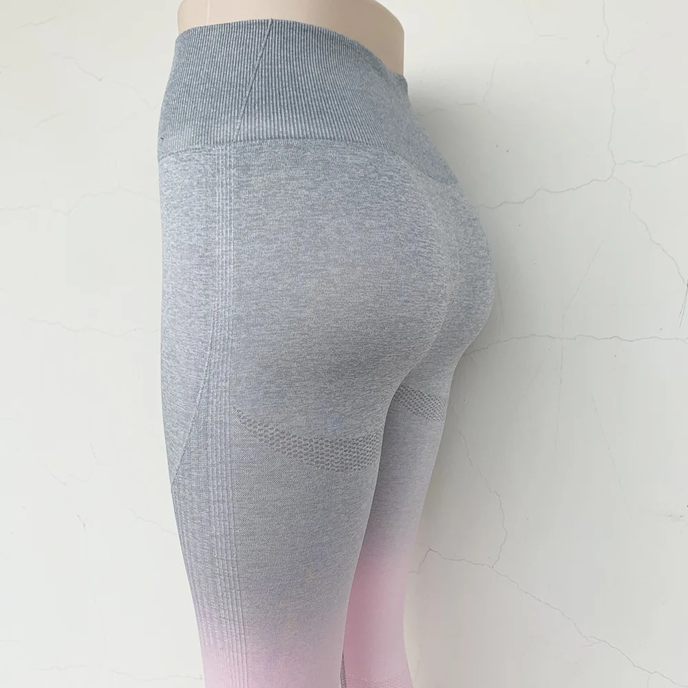 Sport Yoga Gradient color energy Legging Women Workout Fitness Jogging Running Pants Gym Tights Stretch Sportswear Yoga Leggings