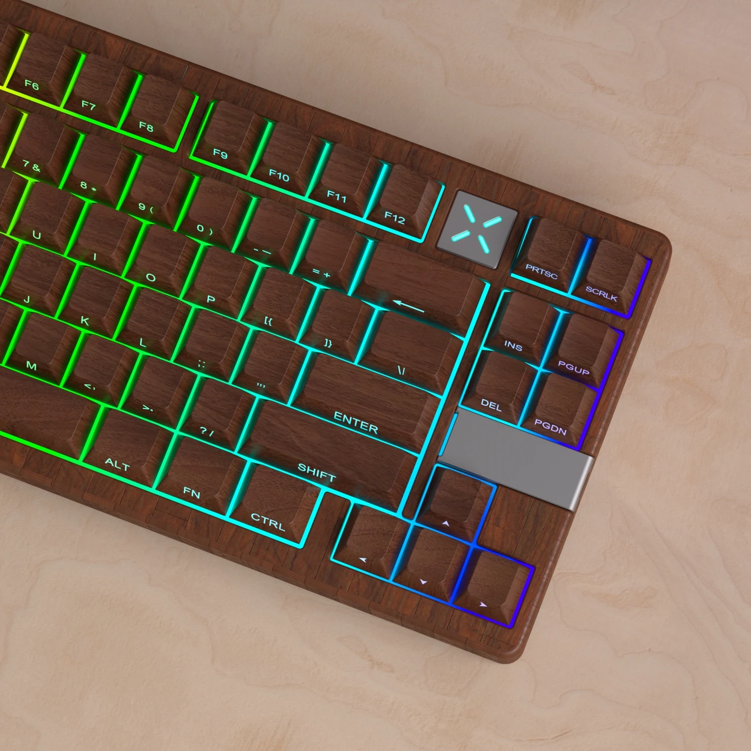 Imagem -03 - Grão de Madeira Cereja Keycaps Grupo Material Pbt Side Letter Grande Grupo Iso Layout Ansi Teclado Mecânico Hi75