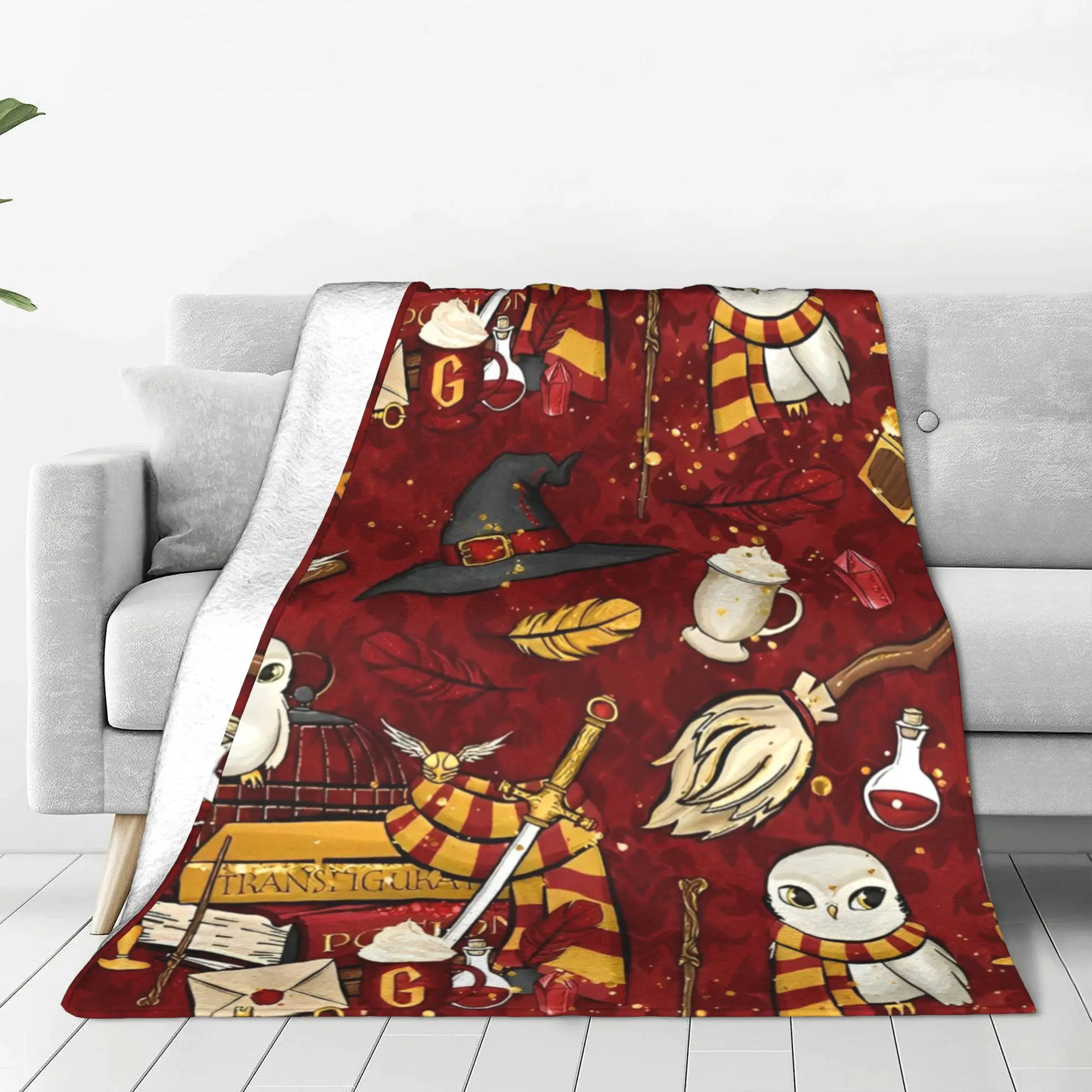 MINISO Harry Potter Wool Blanket Magician Fantasy Funny Throw Blankets for Home Hotel Sofa  200x150cm Bedspread