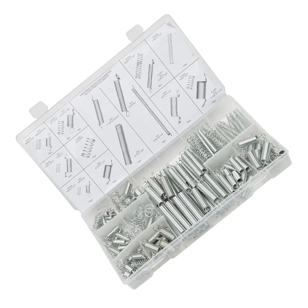 200Pcs Premium Spiral Extension Spring Assortment Galvanized Corrosion Resistant for Automotive Engines Appliances